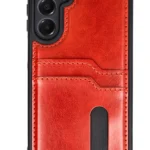 Uray store Samsung Galaxy A26 Kılıf Sara Kartvizitli Deri Kılıf - Kırmızı