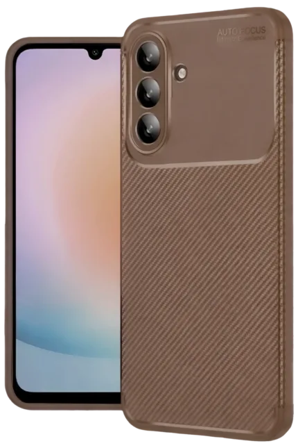 Uray store Samsung Galaxy A27 5G Auto Focus Karbon Kapak - Kahverengi