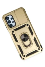 Uray store Samsung Galaxy A33 5G Kılıf Pars Lens Yüzüklü Silikon - Gold - Görsel 3