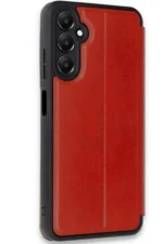 Uray store Samsung Galaxy A35 5G Kılıf Flip Cover - Kırmızı - Görsel 2