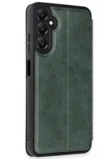 Uray store Samsung Galaxy A35 5G Kılıf Flip Cover - Koyu Yeşil - Görsel 2