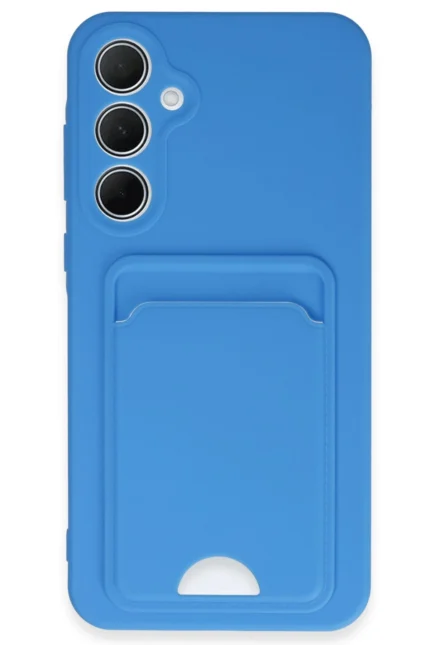 Uray store Samsung Galaxy A35 5G Kılıf Kelvin Kartvizitli Silikon - Mavi