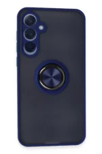 Uray store Samsung Galaxy A35 5G Kılıf Montreal Yüzüklü Silikon Kapak - Lacivert