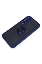 Uray store Samsung Galaxy A35 5G Kılıf Montreal Yüzüklü Silikon Kapak - Lacivert - Görsel 4