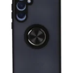Uray store Samsung Galaxy A35 5G Kılıf Montreal Yüzüklü Silikon Kapak - Siyah