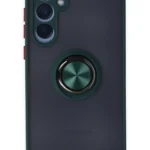Uray store Samsung Galaxy A35 5G Kılıf Montreal Yüzüklü Silikon Kapak - Yeşil