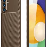 Uray store Samsung Galaxy A36 Kılıf Auto Focus Karbon Kapak - Kahverengi
