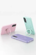 Uray store Samsung Galaxy A37 5G Regal Magsafe Standlı Kapak - Çöl Titanyum - Görsel 4