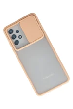 Uray store Samsung Galaxy A52 Kılıf Palm Buzlu Kamera Sürgülü Silikon - Pembe - Görsel 2