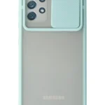 Uray store Samsung Galaxy A52 Kılıf Palm Buzlu Kamera Sürgülü Silikon - Turkuaz
