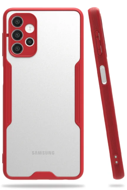 Uray store Samsung Galaxy A52 Kılıf Platin Silikon - Kırmızı
