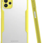 Uray store Samsung Galaxy A52 Kılıf Platin Silikon - Sarı