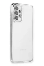 Uray store Samsung Galaxy A53 5G Kılıf Razer Lensli Silikon - Gümüş