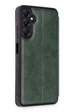 Uray store Samsung Galaxy A55 5G Kılıf Flip Cover - Koyu Yeşil - Görsel 2