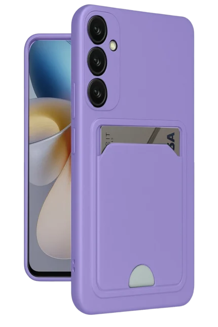 Uray store Samsung Galaxy A55 5G Kılıf Kelvin Kartvizitli Silikon - Lila