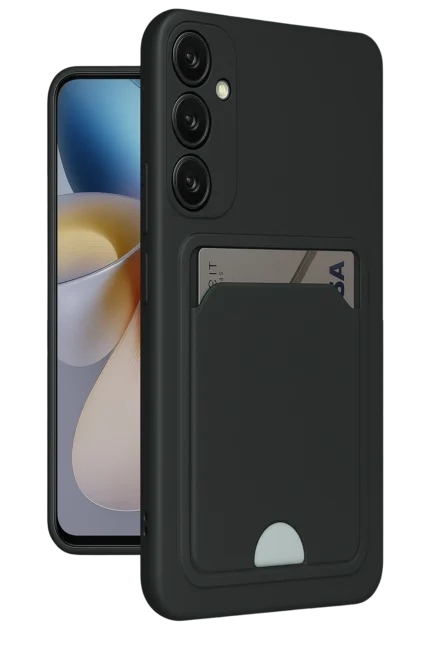 Uray store Samsung Galaxy A55 5G Kılıf Kelvin Kartvizitli Silikon - Siyah