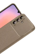 Uray store Samsung Galaxy A56 Kılıf Auto Focus Karbon Kapak - Kahverengi - Görsel 2