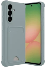 Uray store Samsung Galaxy A56 Kılıf Kelvin Kartvizitli Silikon - Açık Yeşil