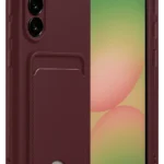 Uray store Samsung Galaxy A56 Kılıf Kelvin Kartvizitli Silikon - Bordo