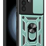Uray store Samsung Galaxy A57 5G Pars Lens Yüzüklü Silikon - Yeşil