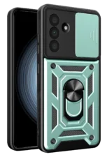 Uray store Samsung Galaxy A57 5G Pars Lens Yüzüklü Silikon - Yeşil