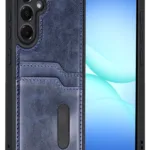 Uray store Samsung Galaxy A57 5G Sara Kartvizitli Deri Kılıf - Lacivert