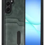 Uray store Samsung Galaxy A57 5G Sara Kartvizitli Deri Kılıf - Yeşil