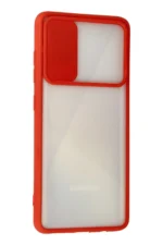 Uray store Samsung Galaxy A71 Kılıf Palm Buzlu Kamera Sürgülü Silikon - Kırmızı - Görsel 3