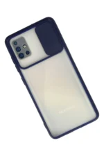 Uray store Samsung Galaxy A71 Kılıf Palm Buzlu Kamera Sürgülü Silikon - Lacivert - Görsel 2