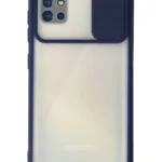 Uray store Samsung Galaxy A71 Kılıf Palm Buzlu Kamera Sürgülü Silikon - Lacivert