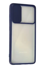 Uray store Samsung Galaxy A71 Kılıf Palm Buzlu Kamera Sürgülü Silikon - Lacivert - Görsel 3
