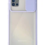 Uray store Samsung Galaxy A71 Kılıf Palm Buzlu Kamera Sürgülü Silikon - Lila