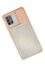 Uray store Samsung Galaxy A71 Kılıf Palm Buzlu Kamera Sürgülü Silikon - Pembe - Görsel 2