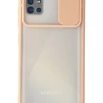 Uray store Samsung Galaxy A71 Kılıf Palm Buzlu Kamera Sürgülü Silikon - Pembe