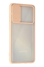 Uray store Samsung Galaxy A71 Kılıf Palm Buzlu Kamera Sürgülü Silikon - Pembe - Görsel 3