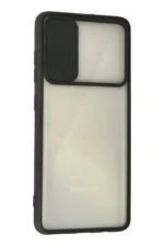Uray store Samsung Galaxy A71 Kılıf Palm Buzlu Kamera Sürgülü Silikon - Siyah - Görsel 3