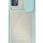 Uray store Samsung Galaxy A71 Kılıf Palm Buzlu Kamera Sürgülü Silikon - Turkuaz