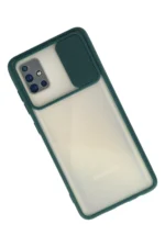 Uray store Samsung Galaxy A71 Kılıf Palm Buzlu Kamera Sürgülü Silikon - Yeşil - Görsel 2
