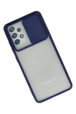 Uray store Samsung Galaxy A72 Kılıf Palm Buzlu Kamera Sürgülü Silikon - Lacivert - Görsel 2
