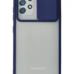 Uray store Samsung Galaxy A72 Kılıf Palm Buzlu Kamera Sürgülü Silikon - Lacivert
