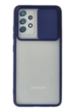 Uray store Samsung Galaxy A72 Kılıf Palm Buzlu Kamera Sürgülü Silikon - Lacivert
