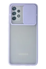 Uray store Samsung Galaxy A72 Kılıf Palm Buzlu Kamera Sürgülü Silikon - Lila