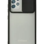 Uray store Samsung Galaxy A72 Kılıf Palm Buzlu Kamera Sürgülü Silikon - Siyah