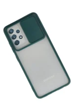Uray store Samsung Galaxy A72 Kılıf Palm Buzlu Kamera Sürgülü Silikon - Yeşil - Görsel 2