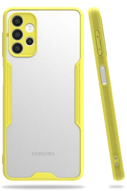 Uray store Samsung Galaxy A72 Kılıf Platin Silikon - Sarı