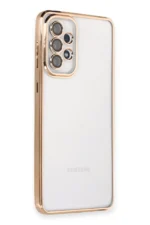 Uray store Samsung Galaxy A73 5G Kılıf Razer Lensli Silikon - Gold