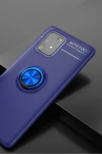 Uray store Samsung Galaxy A91 / S10 Lite Kılıf Range Yüzüklü Silikon - Mavi - Görsel 2