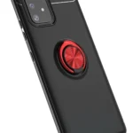Uray store Samsung Galaxy A91 / S10 Lite Kılıf Range Yüzüklü Silikon - Siyah-Kırmızı