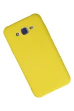 Uray store Samsung Galaxy J7 Kılıf Nano içi Kadife Silikon - Sarı - Görsel 2