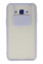 Uray store Samsung Galaxy J7 Kılıf Palm Buzlu Kamera Sürgülü Silikon - Lila